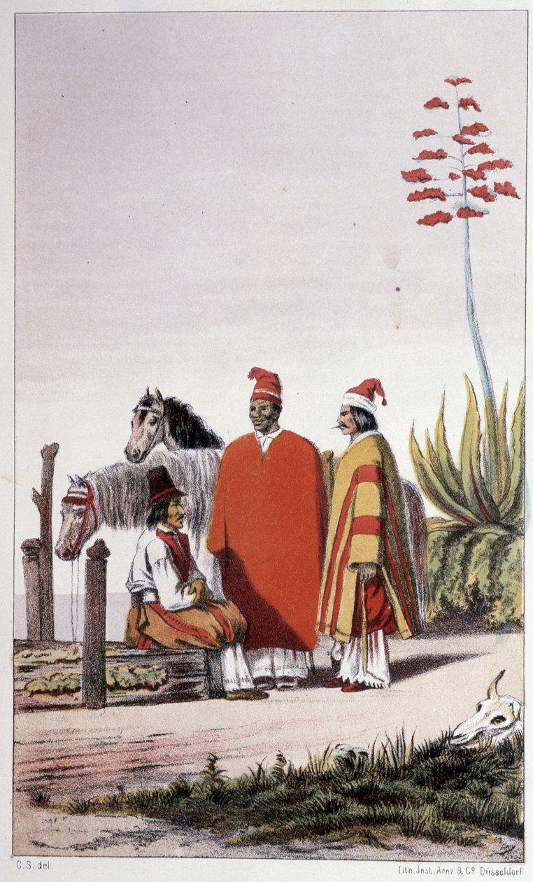 Private und Landvolk, Buenos Aires - in "Erste schwedische Weltumsegelung" von Skogman Carl Johan Alfred, ed. Stockholm, Adolf Bonnier von Unknown artist