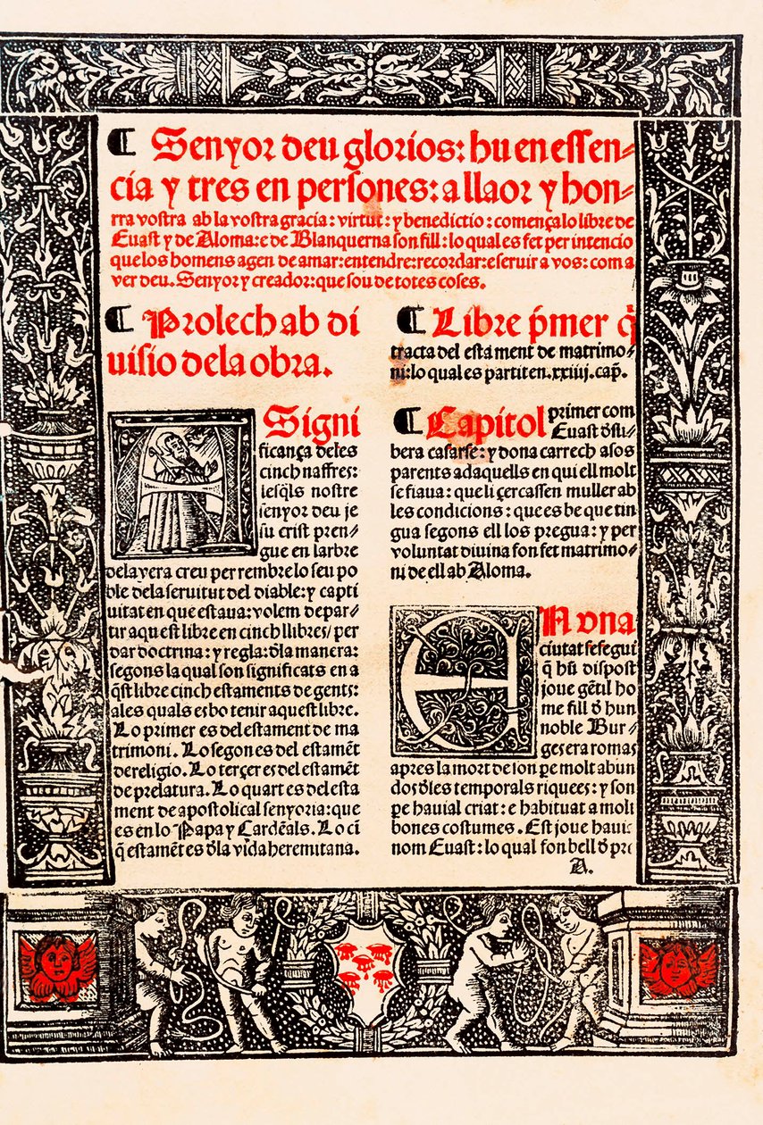 Prolog von "Blanquerna" von Ramon Llull, katalanischer Philosoph, Theologe und Dichter (1235-1315) von Unknown artist