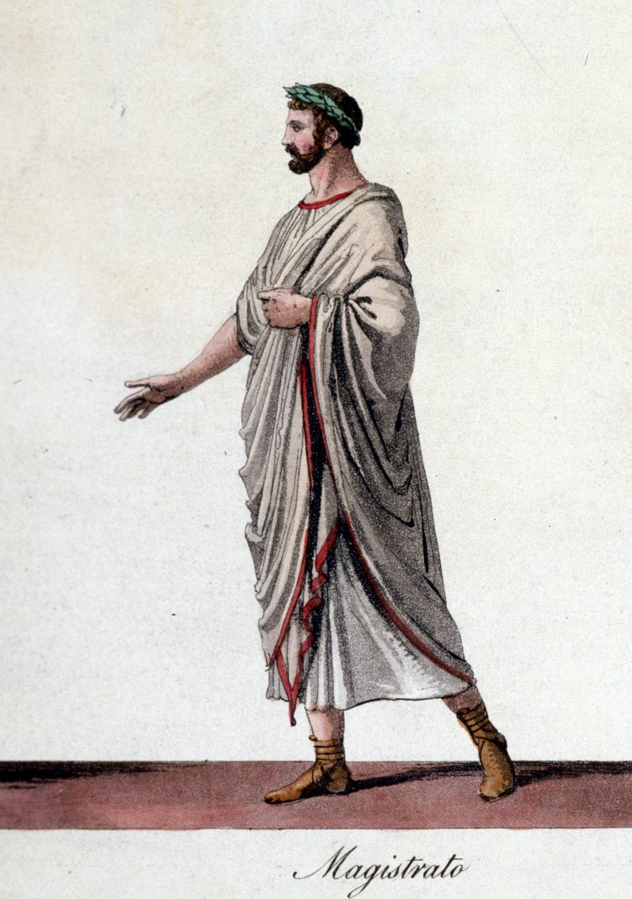 Darstellung eines römischen Magistrats. Gravur aus dem frühen 19. Jahrhundert von Unknown artist