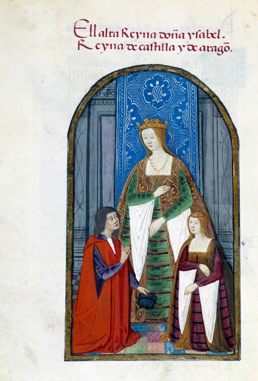 Darstellung der Königin von Spanien Isabella die Katholische, ihre Tochter Jeanne Iere die Wahnsinnige und Pedro Marcuello von Unknown artist