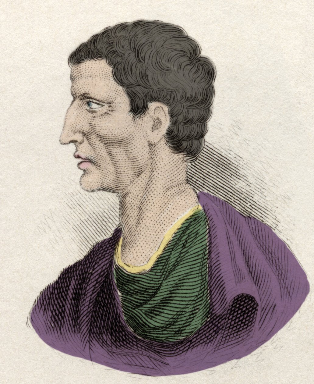 Darstellung des römischen Politikers Lucius Cornelius Sulla (138-68 v. Chr.). Gravur des 19. Jahrhunderts von Unknown artist