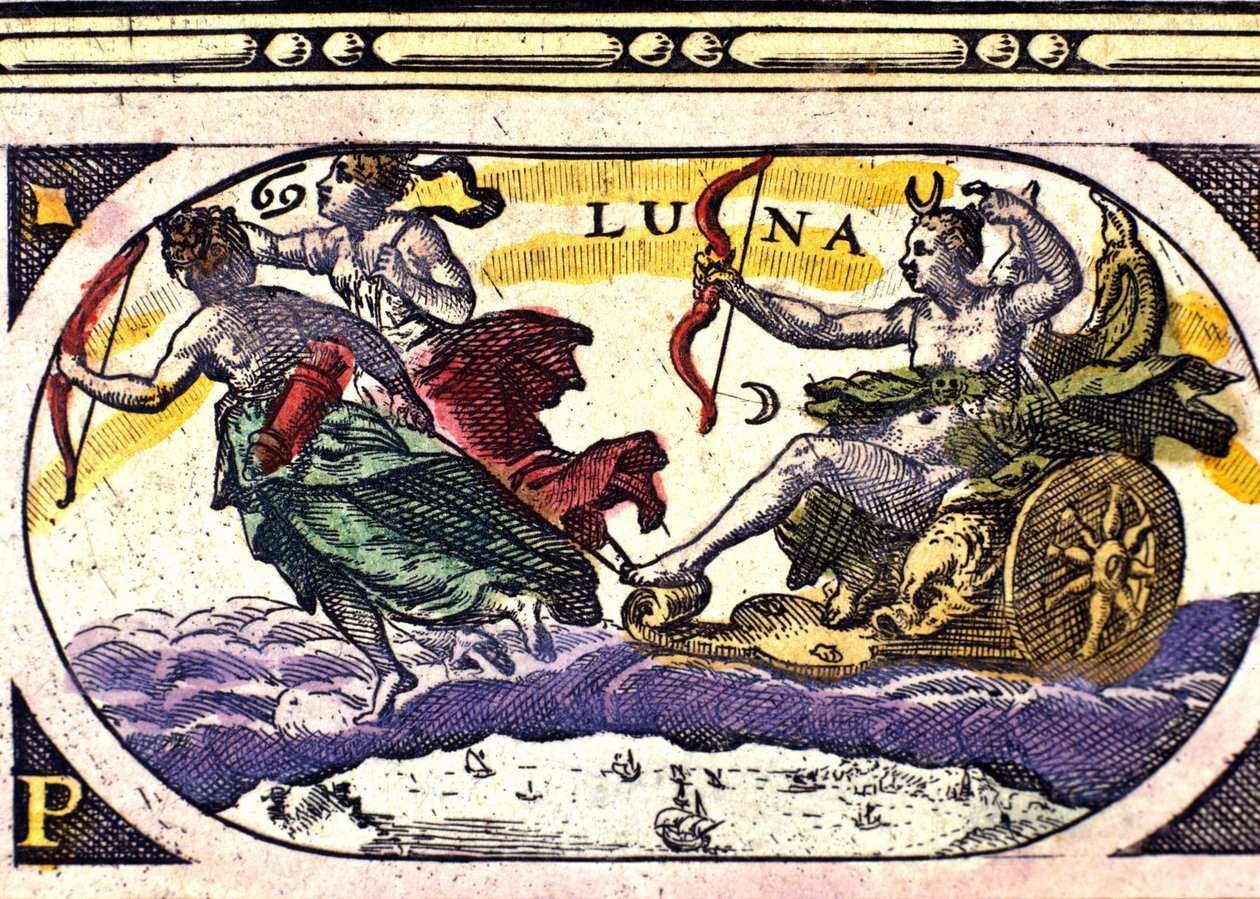Darstellung des Mondes. Gravur aus dem 17. Jahrhundert. von Unknown artist