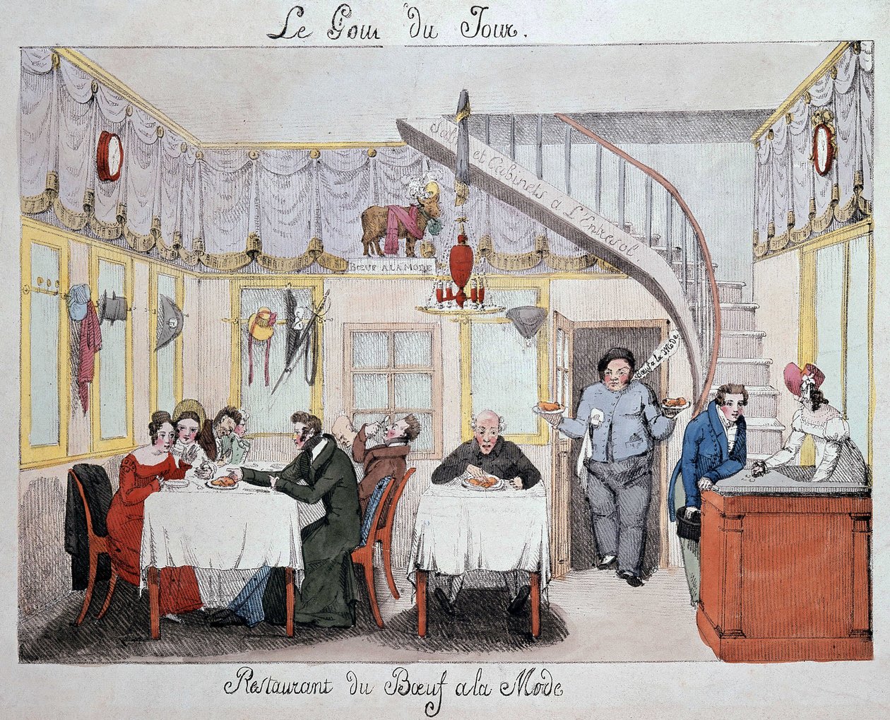 Restaurant Halle „Beef in Fashion“, um 1820 von Unknown artist