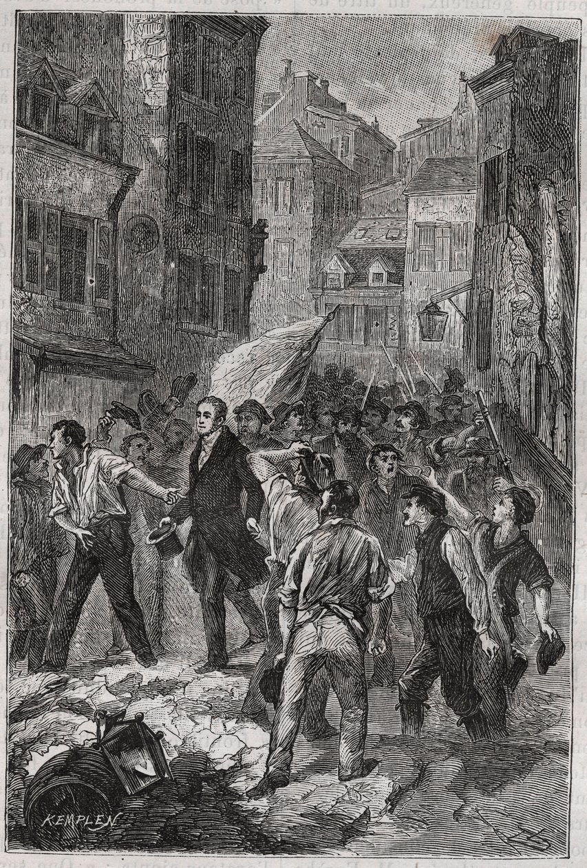 Revolte der Seidenweber in Lyon 1831 - Louis Bouvier-Dumolart (Dumolard), Präfekt und Abgeordneter von Lyon, freigelassen von Unknown artist