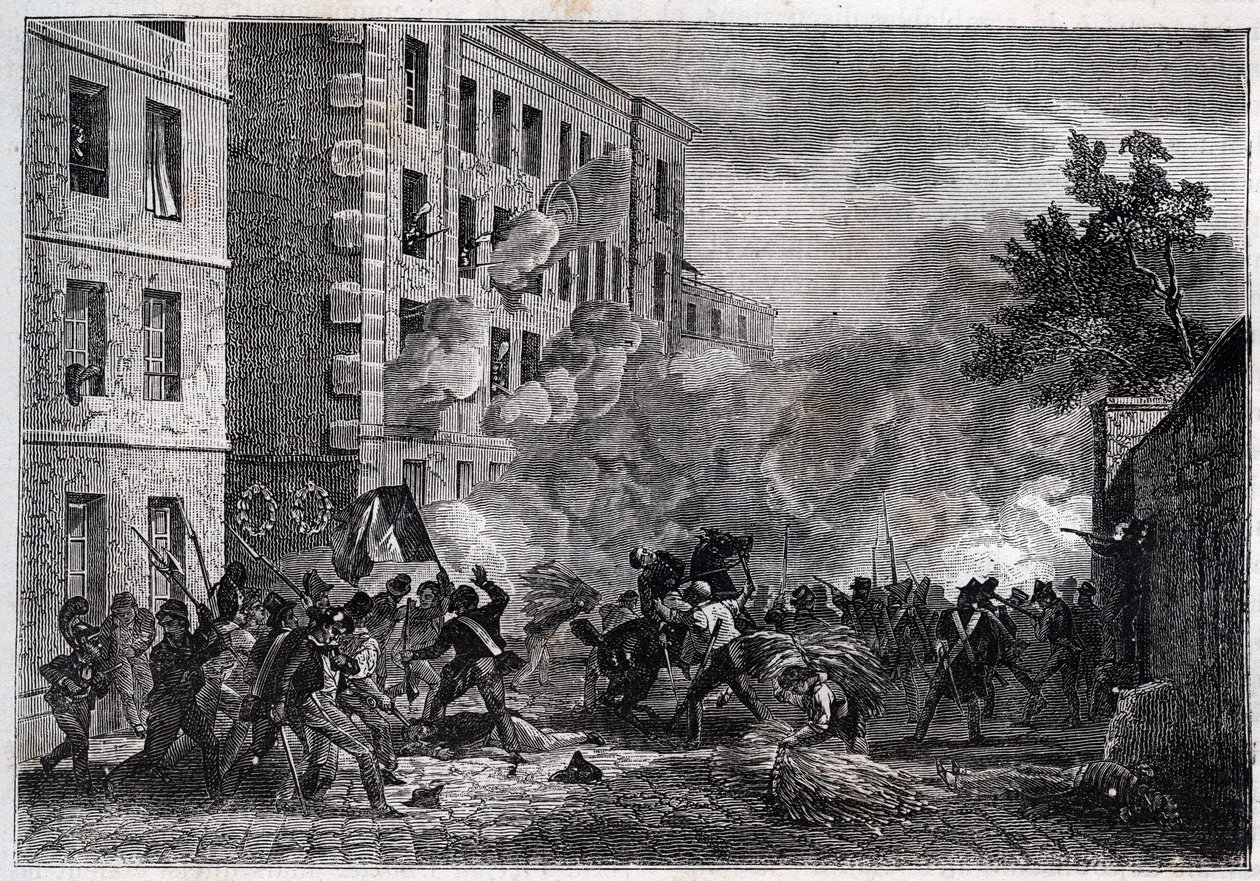 Revolution 1830 - Tod des Polytechnikers Louis Vaneau von Unknown artist