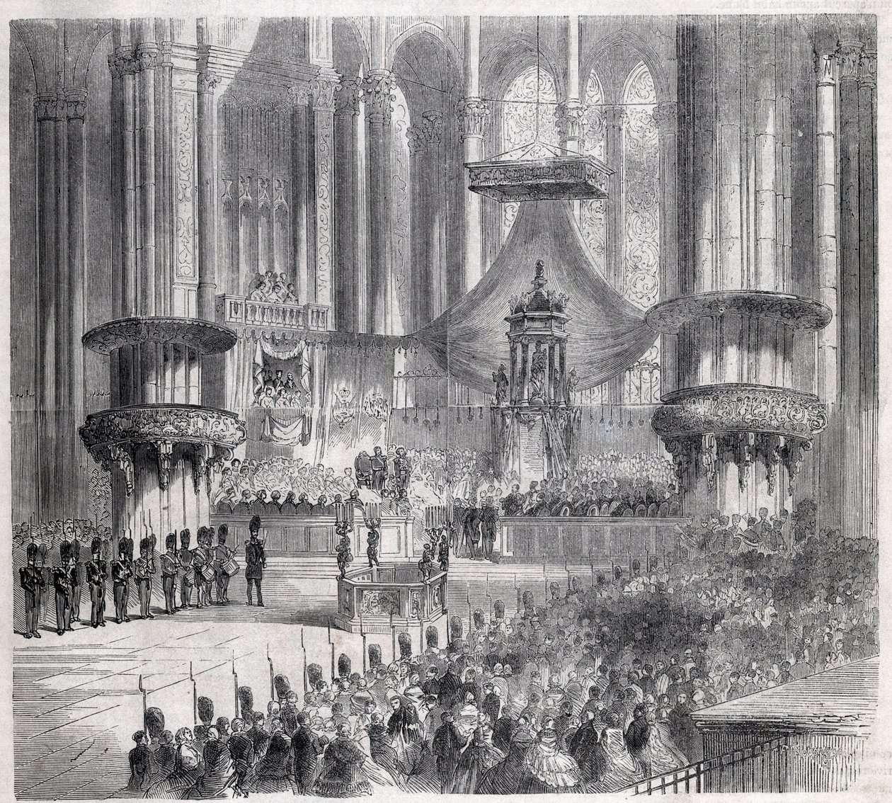 Risorgimento - Feier des Te Deum im Mailänder Dom in Anwesenheit der Könige von Italien und Frankreich von Unknown artist