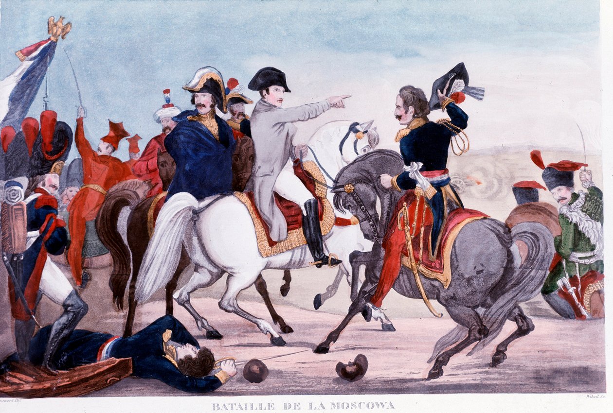 Russlandfeldzug: Napoleon I. in der Schlacht an der Moskwa von Unknown artist