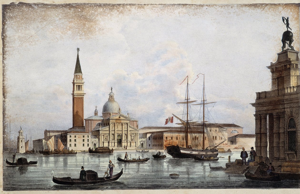 Sankt Georg - in „Album der Hauptansichten von Venedig“, Illustration von Marco Moro, ed. Gio Brizeghel, ca. 1840 von Unknown artist