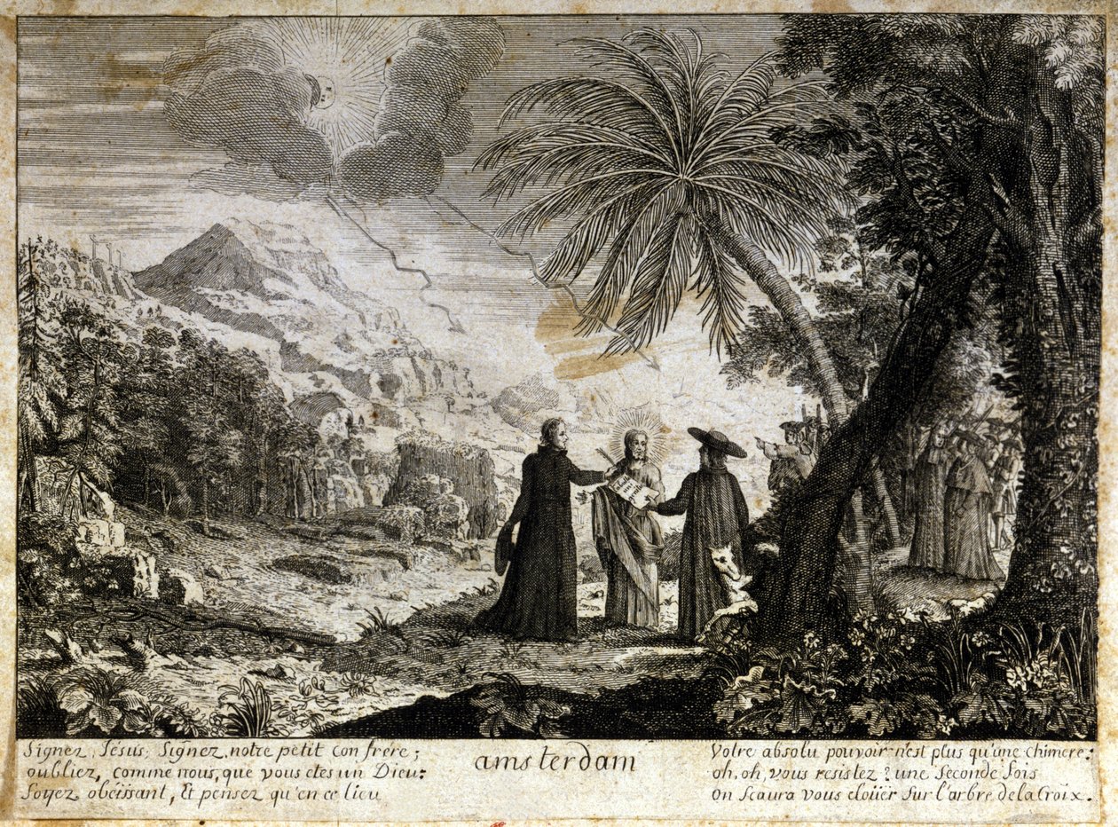 Satirische Vignette gegen den Jansenismus von Unknown artist