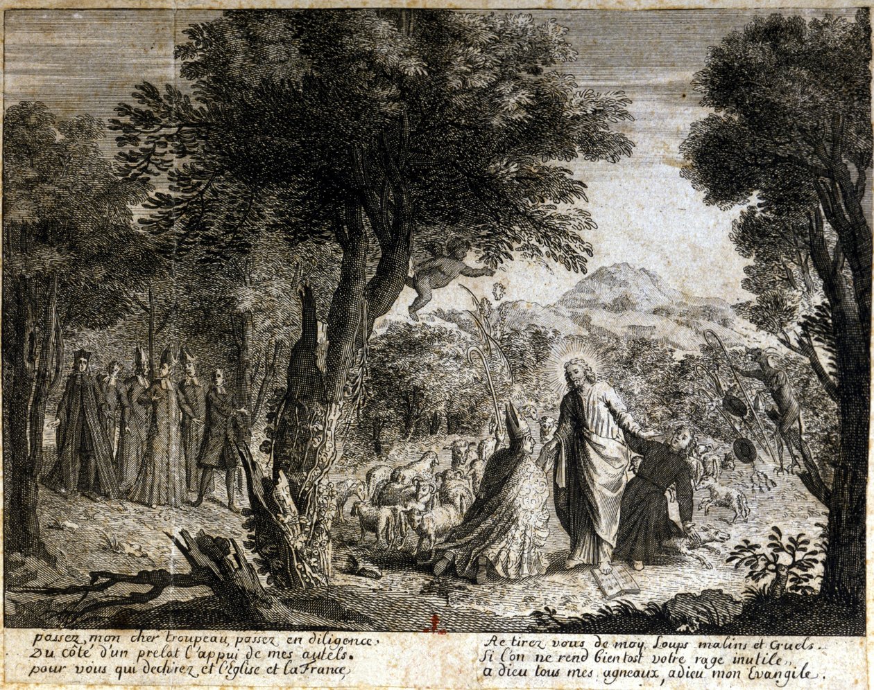 Satirische Vignette gegen den Jansenismus von Unknown artist
