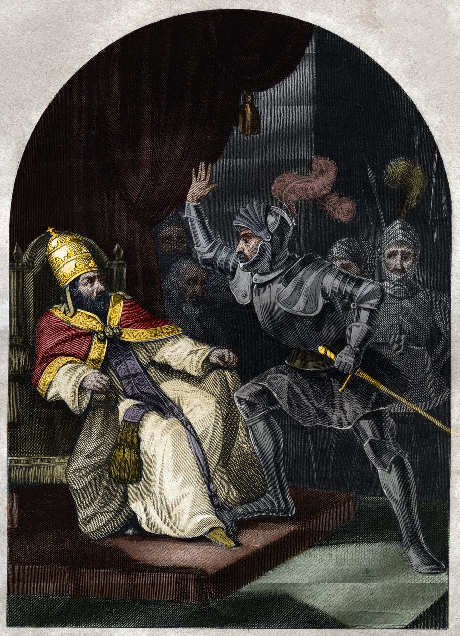 Sciarra Colonna ohrfeigt Papst Bonifatius VIII. von Unknown artist