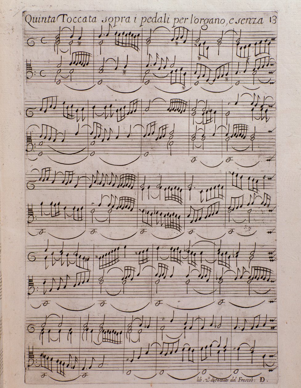 Notenseite des zweiten Buches der Toccaten von Girolamo Frescobaldi von Unknown artist