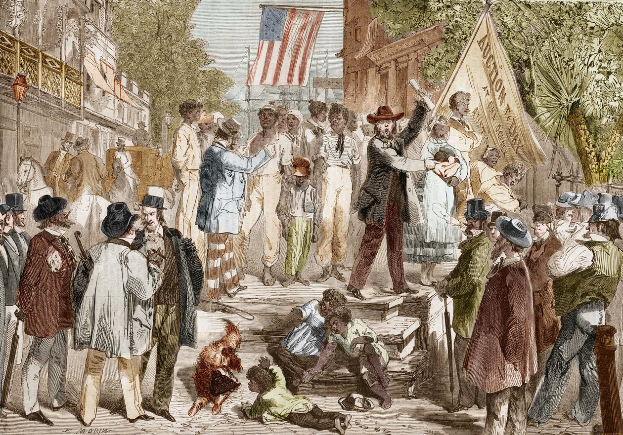 Sklavenverkauf in Richmond in den Vereinigten Staaten im Jahr 1864. von Unknown artist