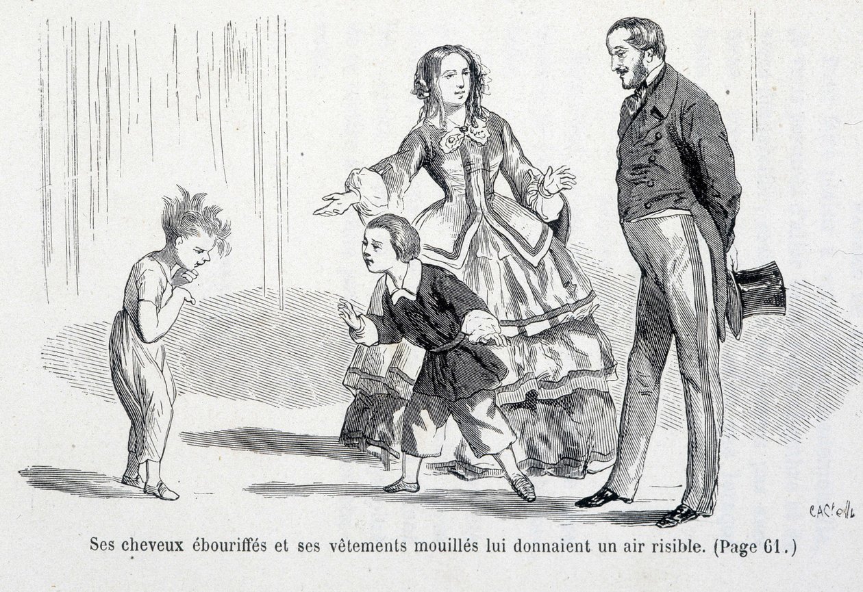 Sophie nass - in „Die Missgeschicke der Sophie“ von der Gräfin von Ségur, Hachette von Unknown artist