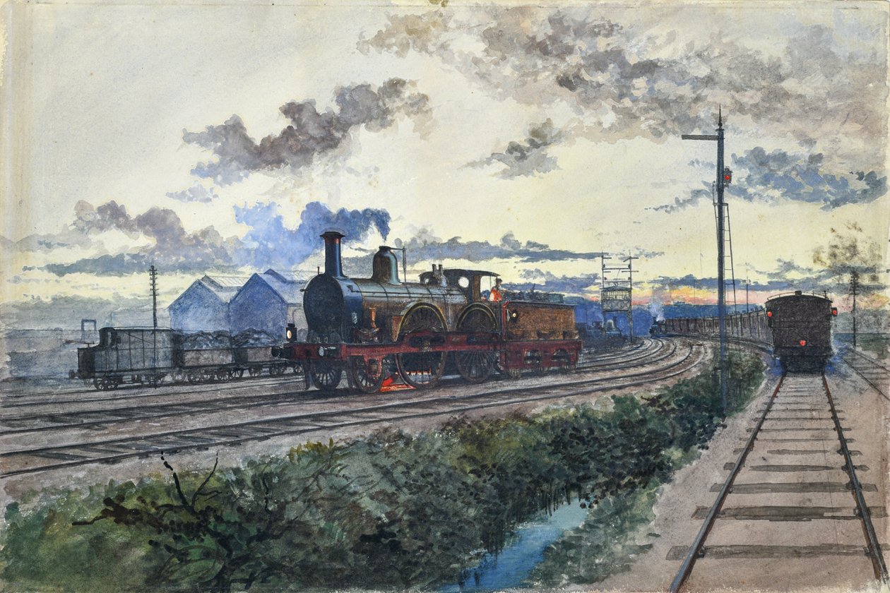 Dampflokomotive, ca. 1870 von Unknown artist