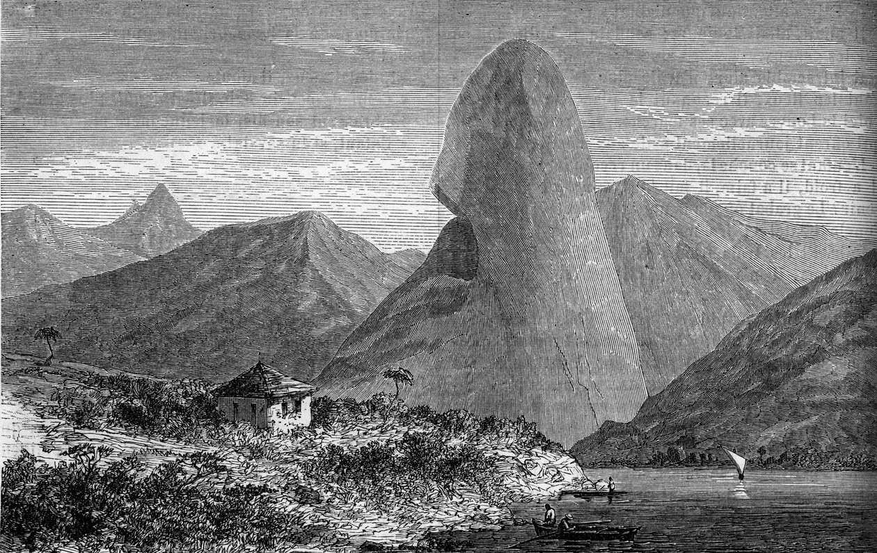 Zuckerhut, nahe Rio de Janeiro, Brasilien. Gravur in „Le Journal de la jeunesse“ von Unknown artist