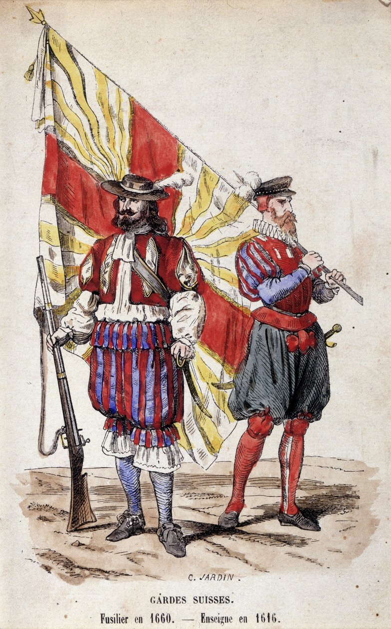 Schweizergarde: Füsilier 1660 und Fähnrich 1616 von Unknown artist