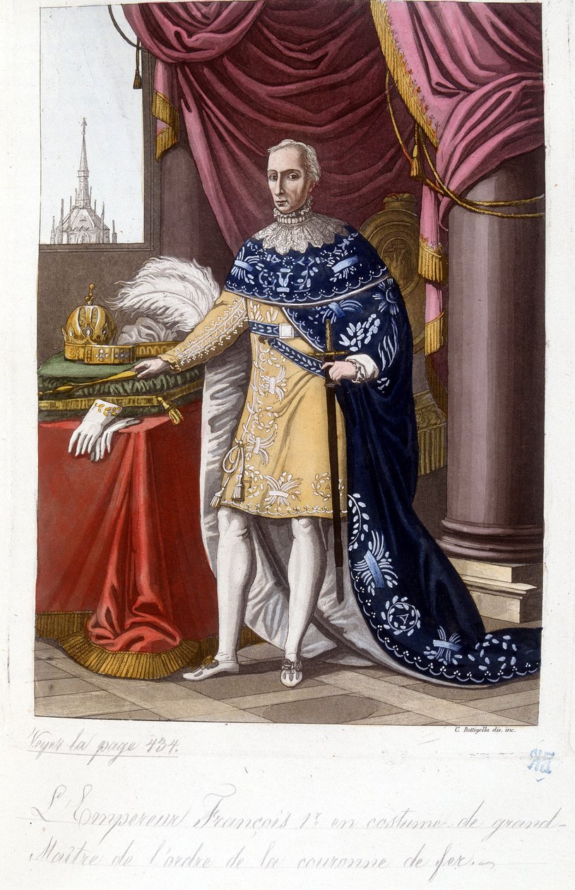 Der österreichische Kaiser Franz I. (1768-1835) im Kostüm des Großmeisters des Ordens der Eisernen Krone. von Unknown artist