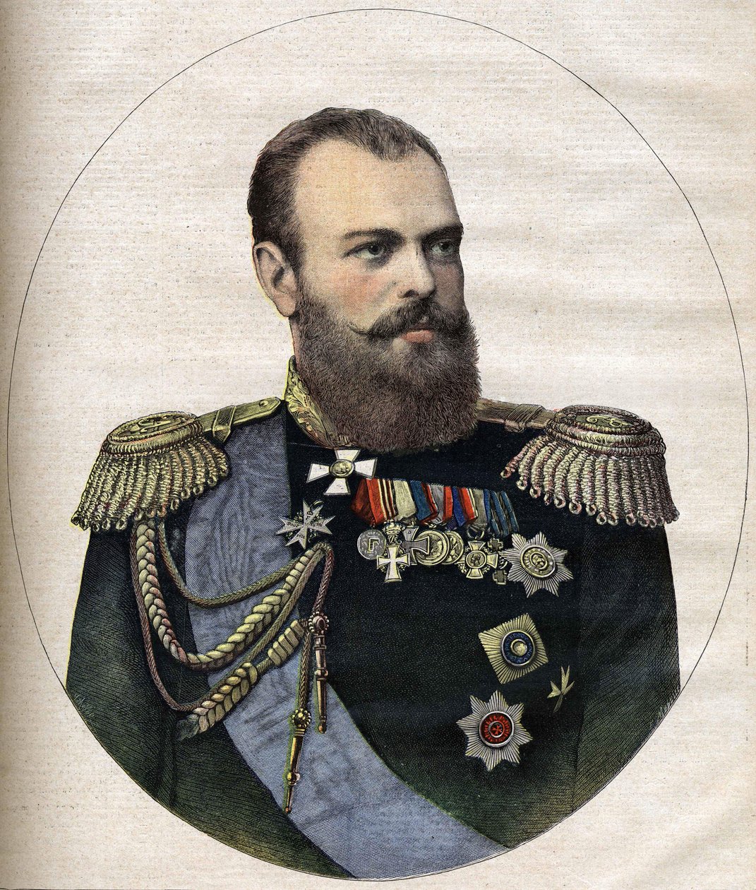 Der Kaiser (Zar) von Russland Alexander III. Gravur von 1891 von Unknown artist