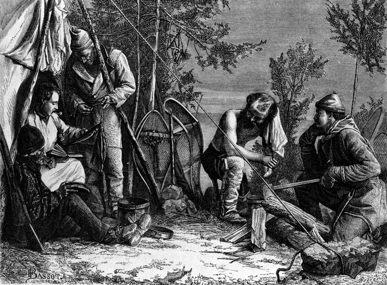 Das Leben der Fallensteller (Berufsjäger) in Kanada: Das Lager. von Unknown artist
