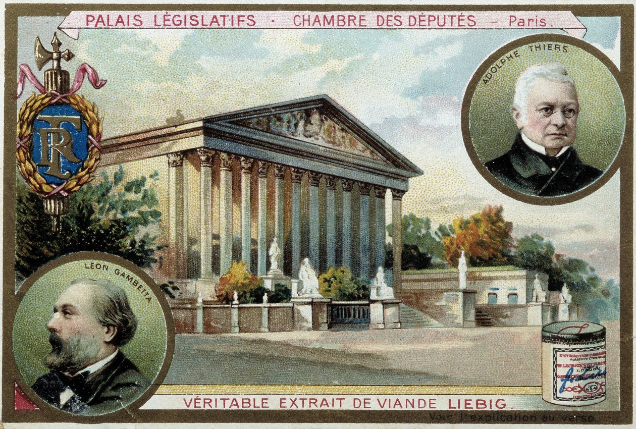 Die Nationalversammlung und Porträts von Gambetta und Thiers von Unknown artist