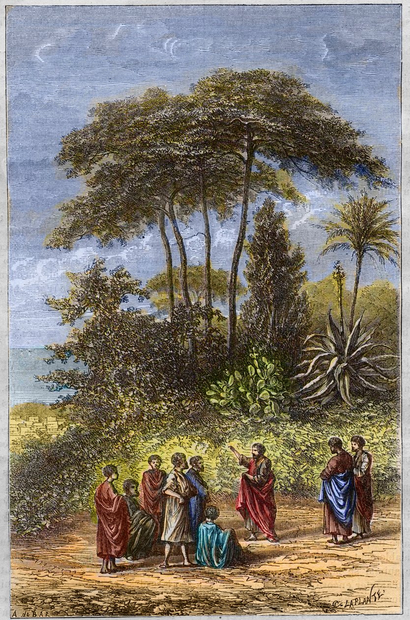 Die Schule des Pythagoras - Pythagoras unter seinen Schülern in Crotona (1879) von Unknown artist
