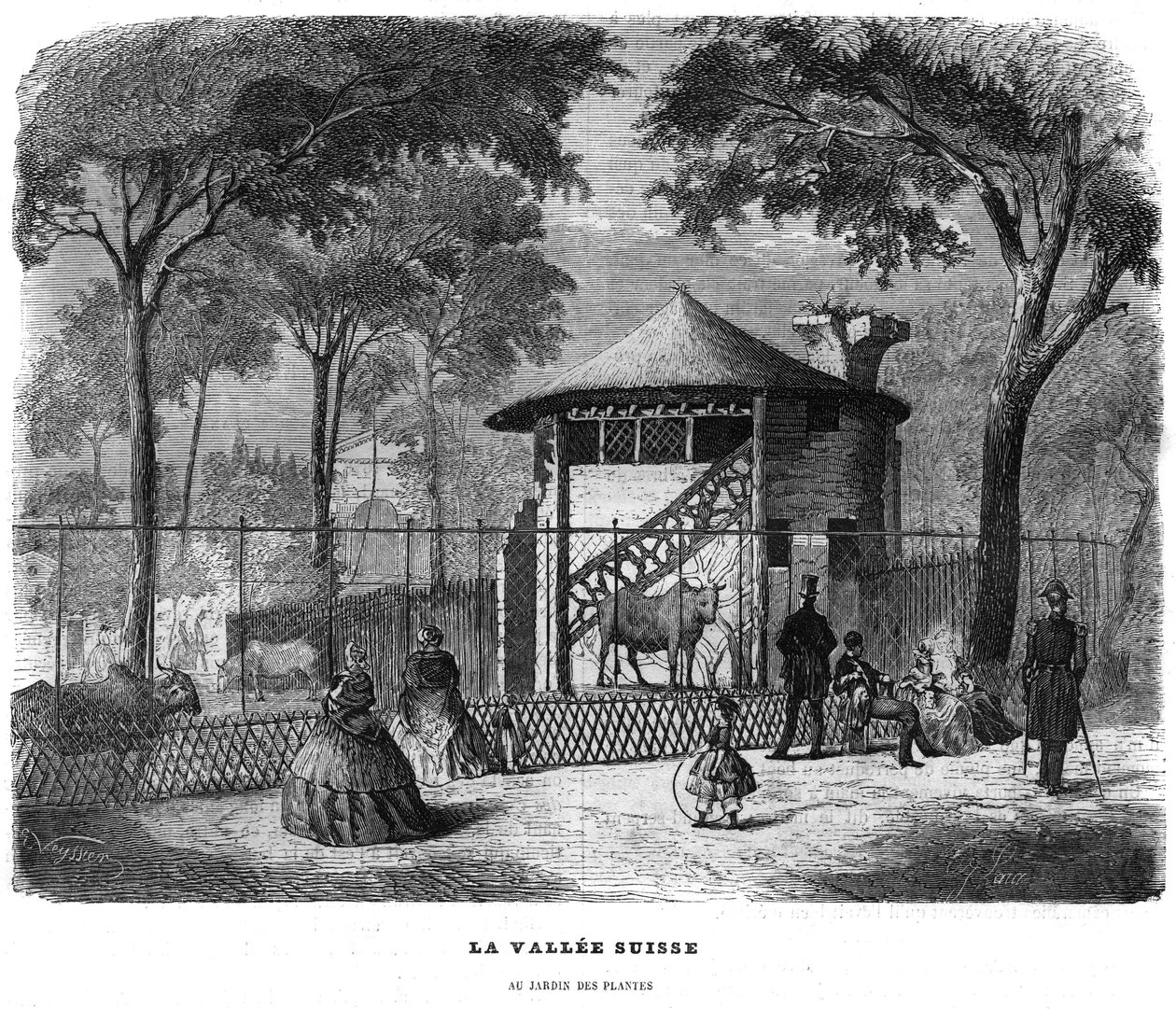 Das Schweizer Tal im Jardin des Plantes in Paris im Jahr 1858. von Unknown artist