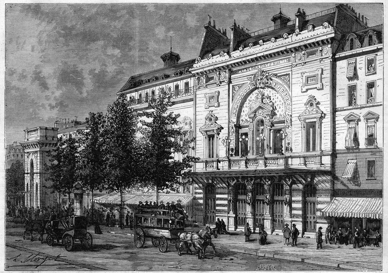 Das Théâtre de la Porte Saint-Martin in Paris im Jahr 1873 von Unknown artist