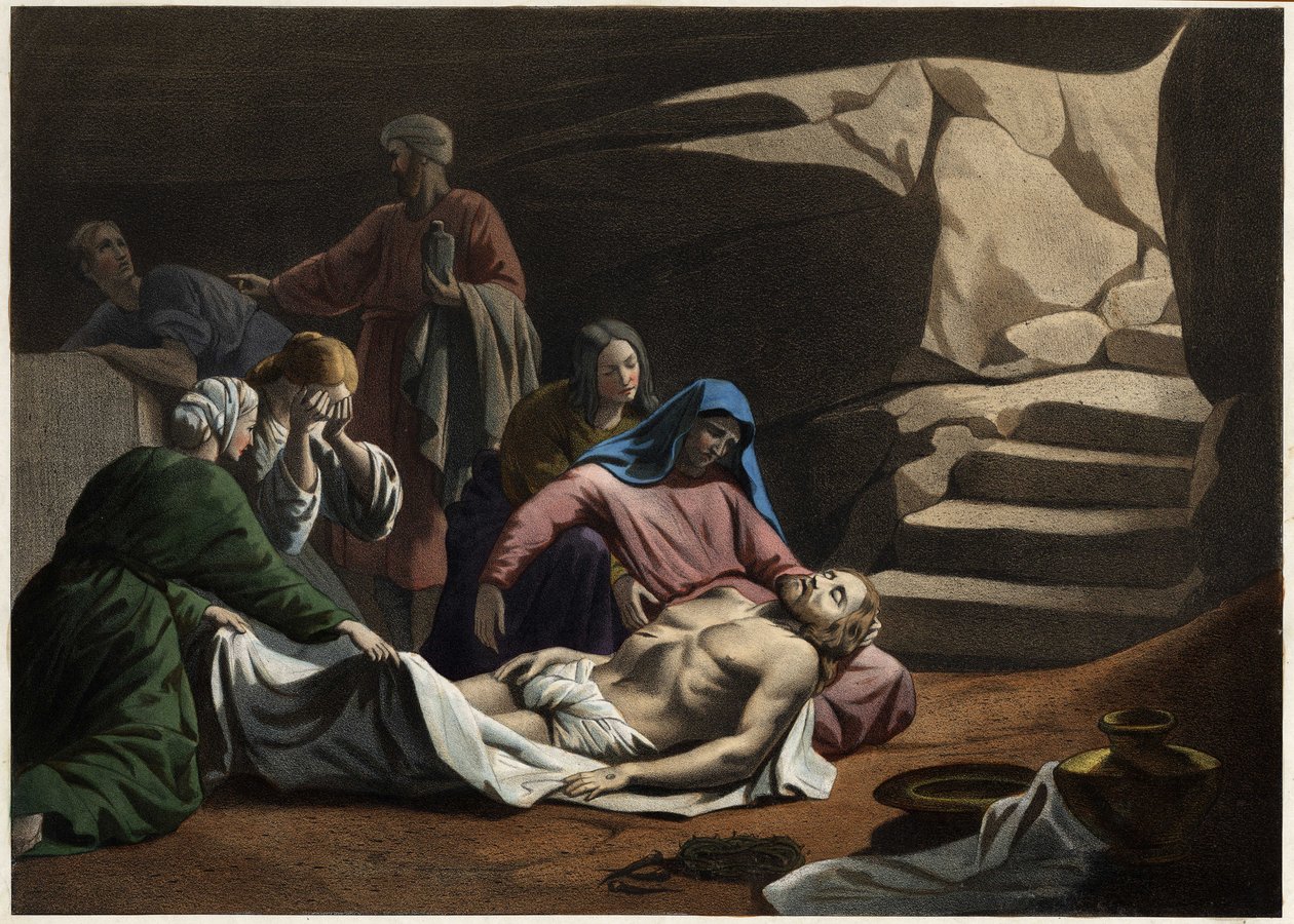 Das Grab Christi. Anonyme Gravur aus der Mitte des 19. Jahrhunderts von Unknown artist