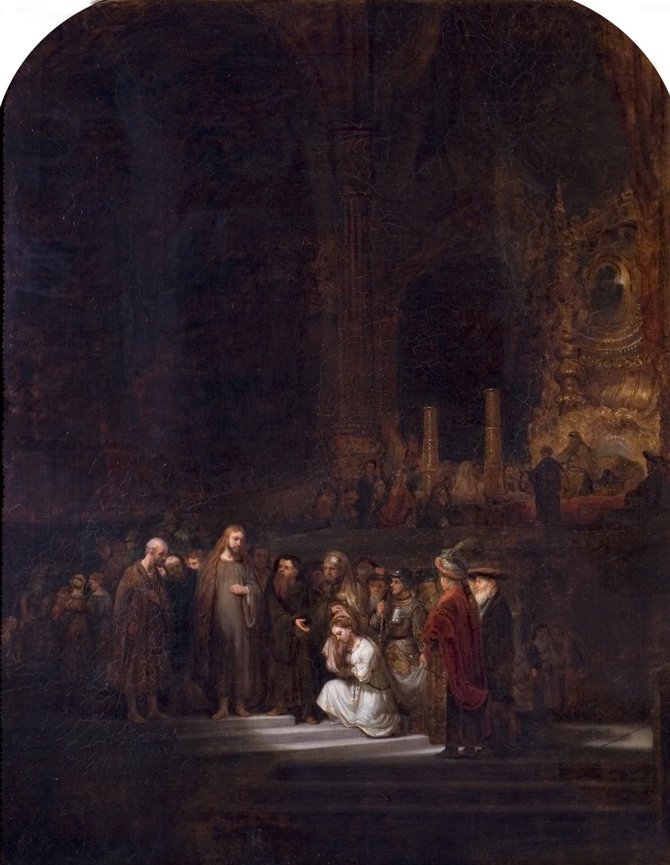 Die Ehebrecherin (nach Rembrandt) von Unknown
