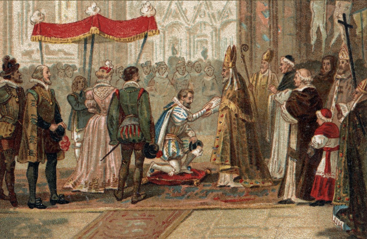 Die Abkehr von Heinrich IV., König von Frankreich, in Saint-Denis am 25. Juli von Unknown artist