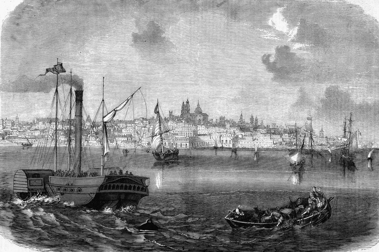 Die Stadt Montevideo in Uruguay im Jahr 1864 von Unknown artist