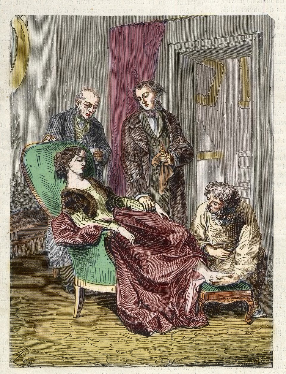 Der Tod von Hannah Greener durch Einatmen von zu viel Chloroform (Anästhesie) - 1848 - Hannah GREENER, ein 15-jähriges Mädchen, stirbt an einer Synkope während einer Chloroform-Anästhesie, die zur Operation eines eingewachsenen Nagels verabreicht wurde - G von Unknown artist