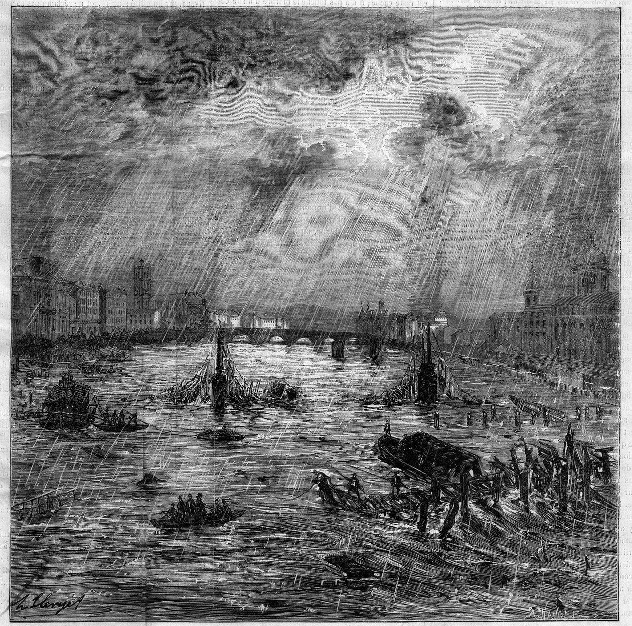 Die große Überschwemmung von Toulouse am 23. Juni von Unknown artist