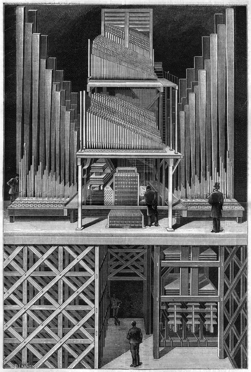 Die große Orgel des Crystal Palace in London. von Unknown artist