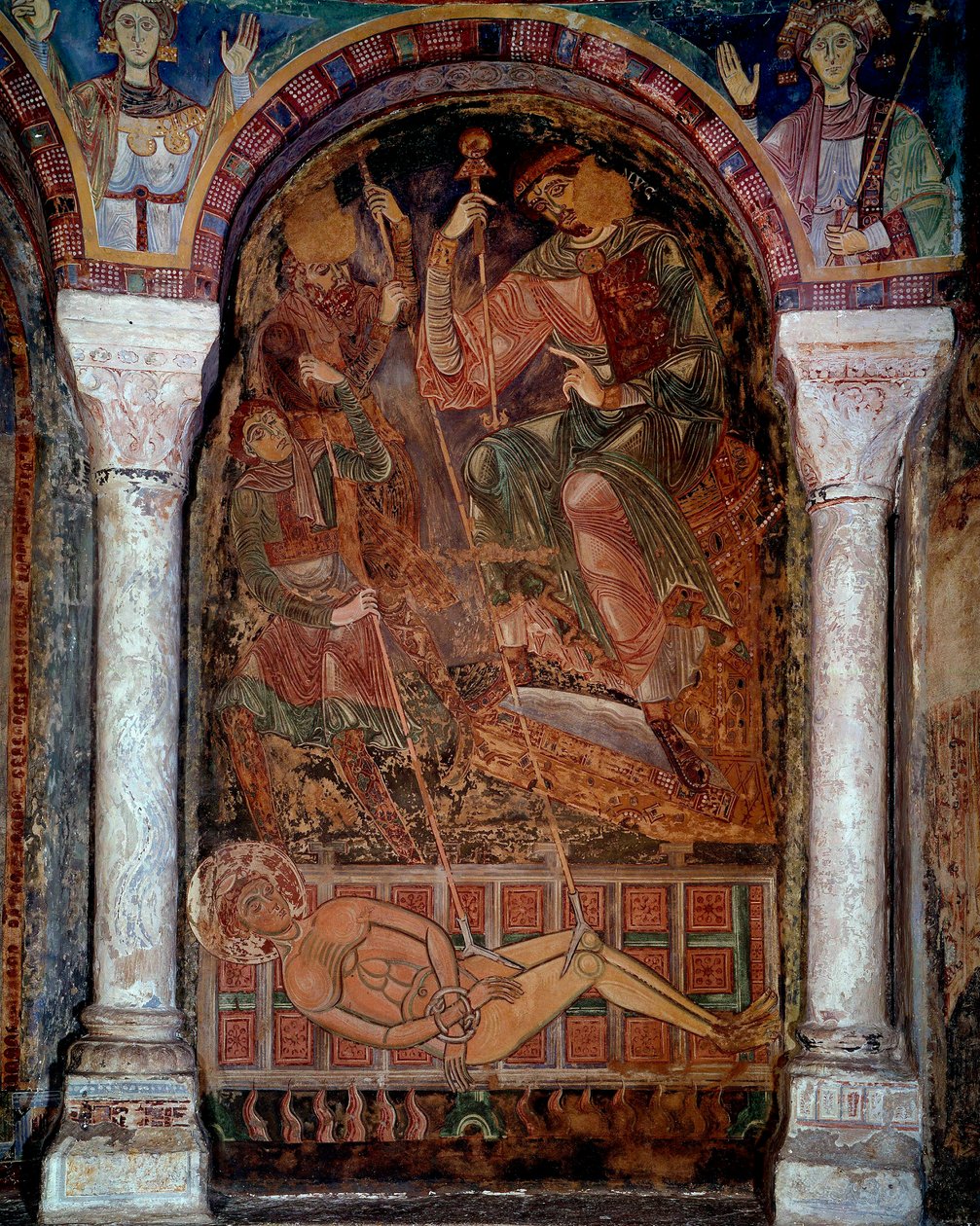 Das Martyrium des Heiligen Laurentius (210/220-258) starb auf dem Grill, Fresko von Berze die Stadt von Unknown artist