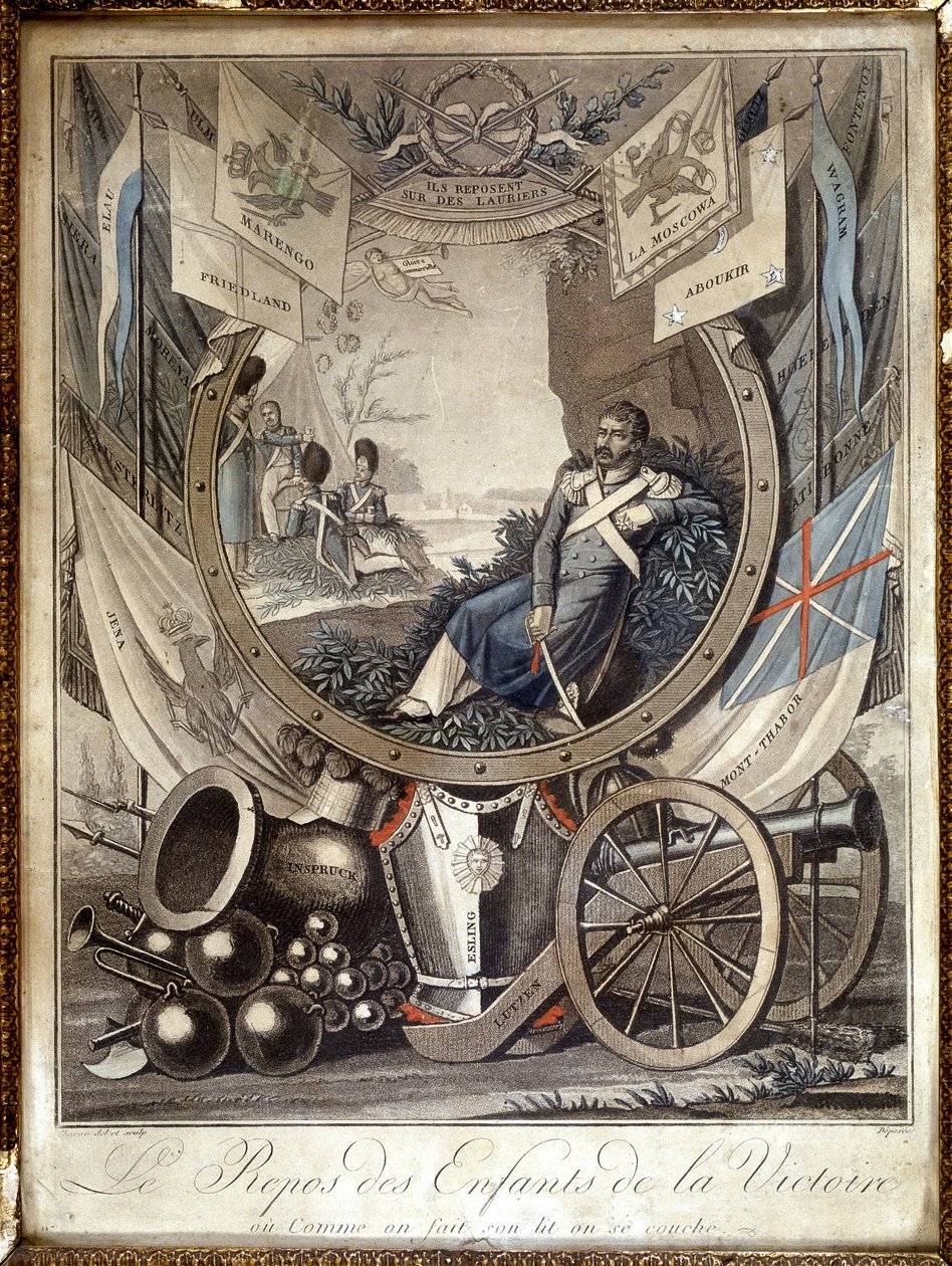 Die Ruhe der Kinder des Sieges: Allegorie über die Soldaten des Napoleonischen Krieges, 19. Jahrhundert von Unknown artist