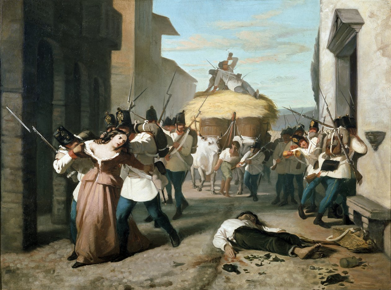 Die Plünderung von Tortona durch die französisch-piemontesische Armee von Unknown Artist