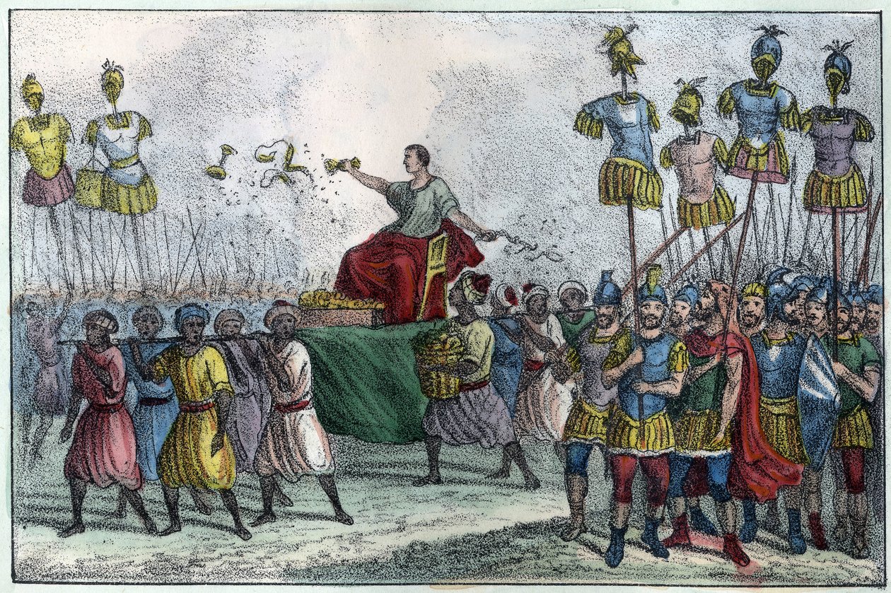 Der Triumph von Belisarius (ca. 505-565), byzantinischer General. Er erobert Nordafrika von den Vandalen in 533-534. In „L