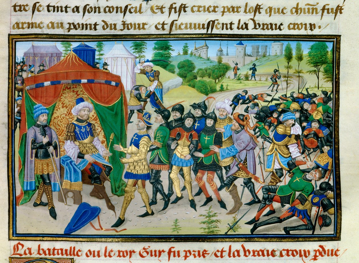 Dritter Kreuzzug: Der Verlust des Wahren Kreuzes während der Schlacht von Hattin am 4. Juli 1187 von Unknown artist