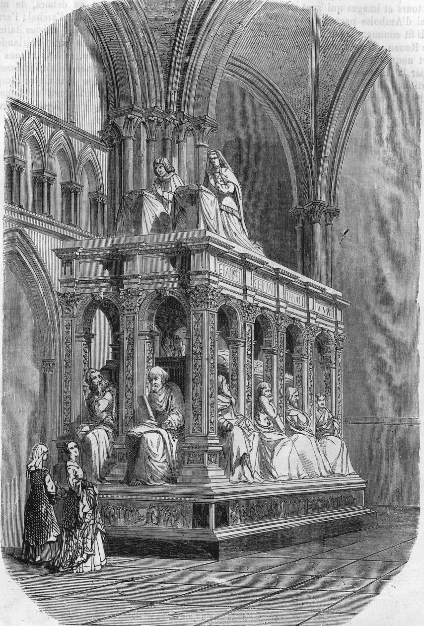 Grab von Ludwig XII., König von Frankreich (1462-1515) und Anne von Bretagne (1477-1514). Gravur aus dem 19. Jahrhundert. von Unknown artist