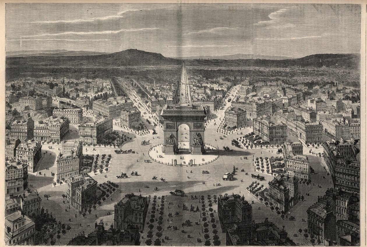 Transformationen von Paris unter dem Zweiten Kaiserreich, Haussmann-Paris: Gesamtansicht des Kreisverkehrs am Place de l