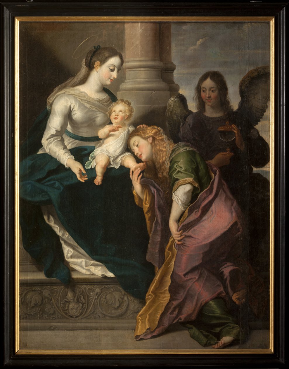 Triptychon. Signiert L. Segers (?). Wappenschild mit Text Omnia enpitras (?). 1627. von Unknown artist
