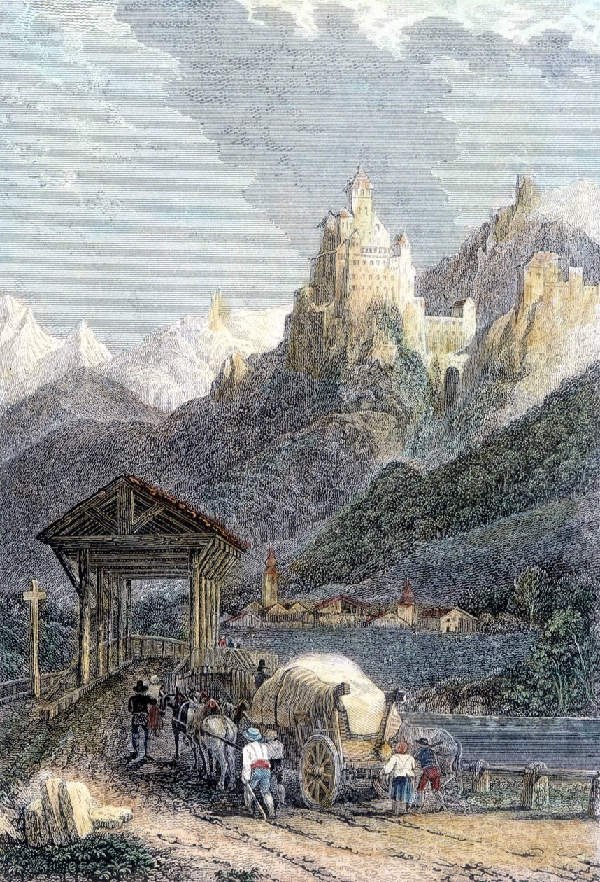 Schloss Trostburg in Tirol von Unknown artist