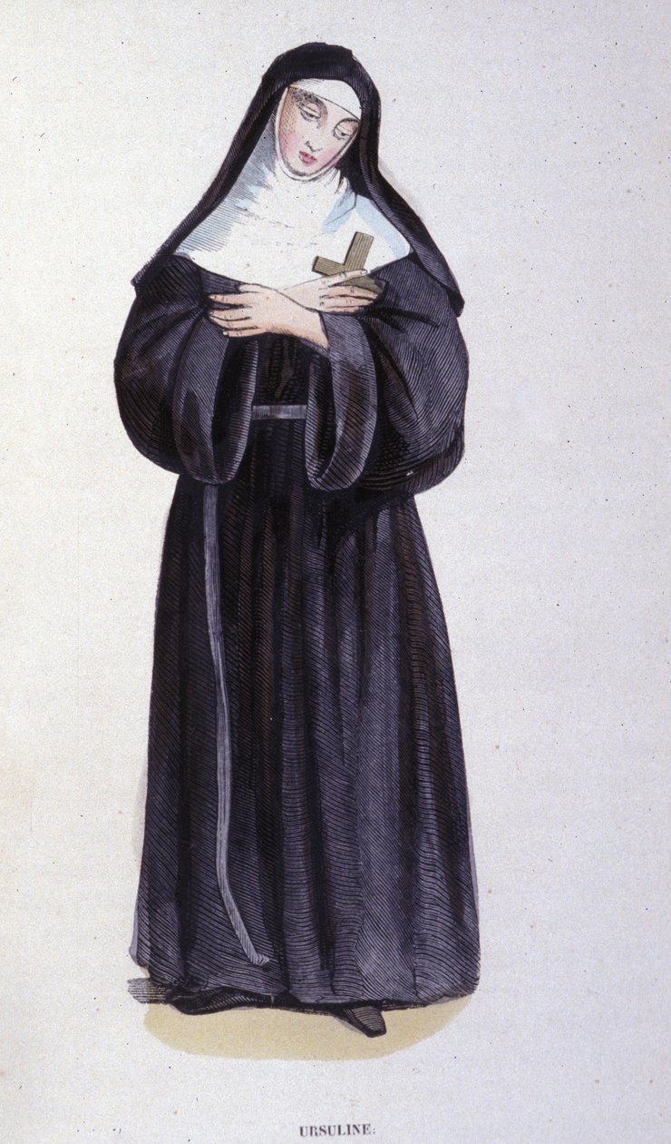 Ursuline. Stich aus einem Album über religiöse Orden, Paris von Unknown artist