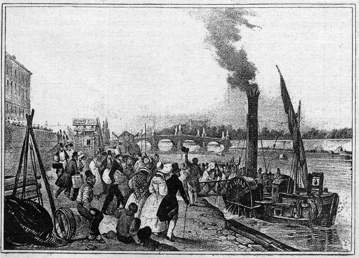 Die Reise von Saint Cloud mit dem Dampfschiff von Unknown artist