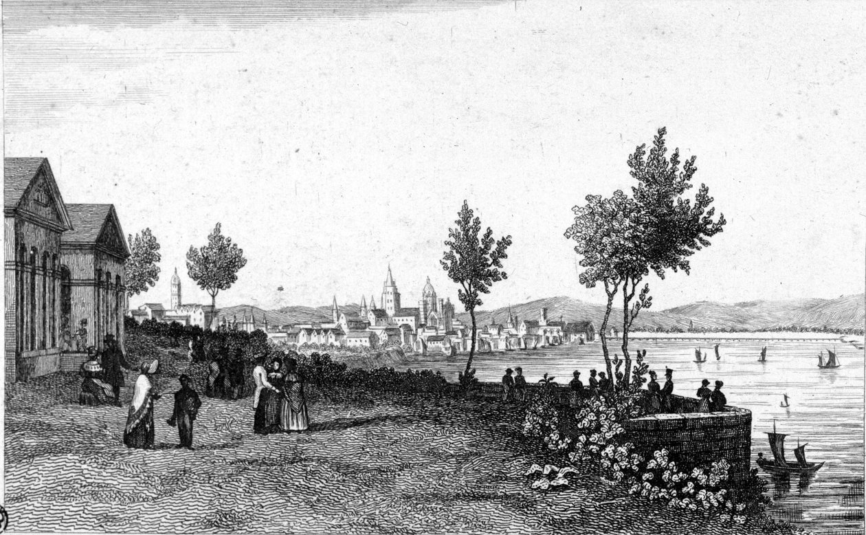 Ansicht von Mainz in Deutschland und dem Rhein um 1830 von Unknown artist