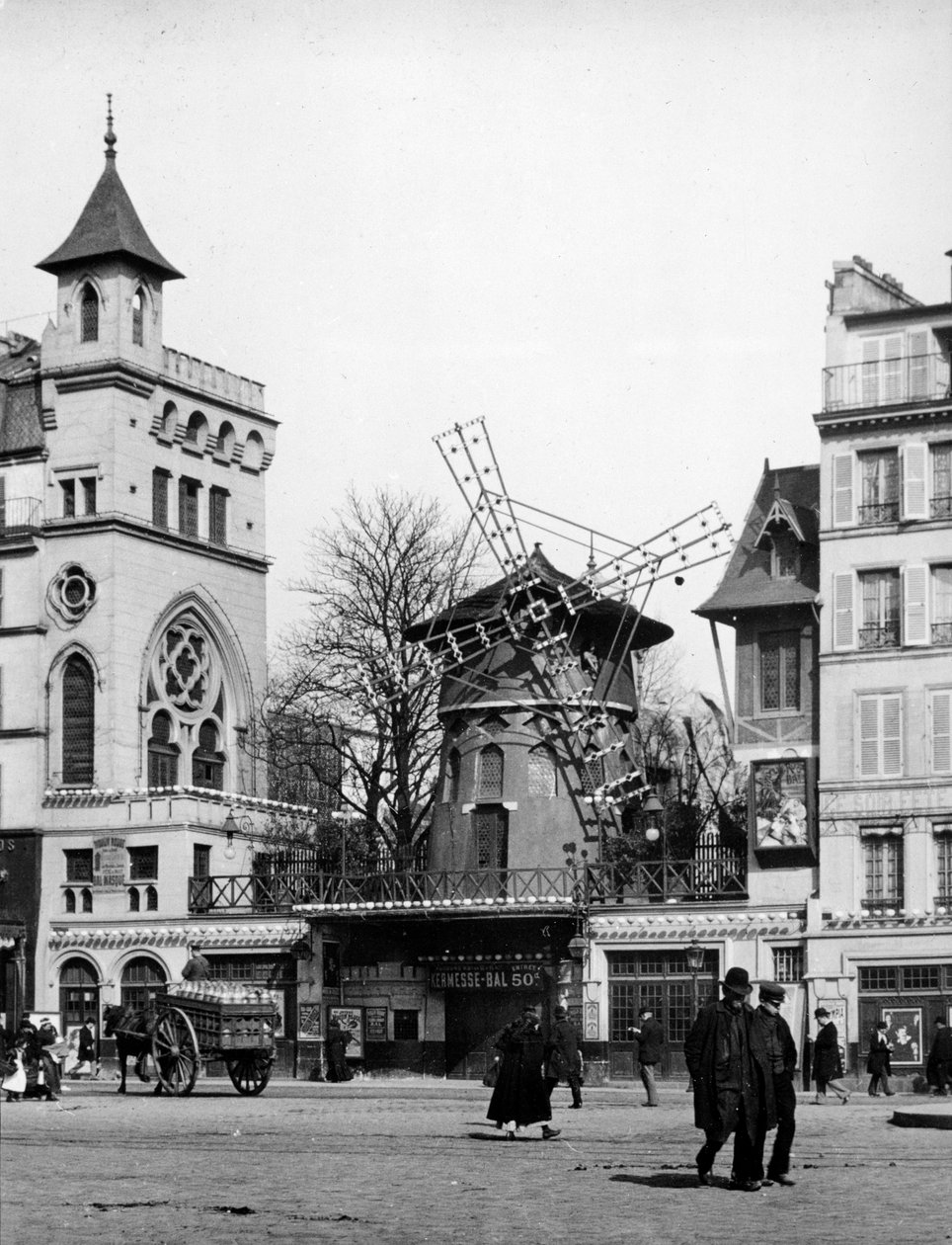 Ansicht von Paris: Le Moulin Rouge, Quartier Montmartre von Unknown artist