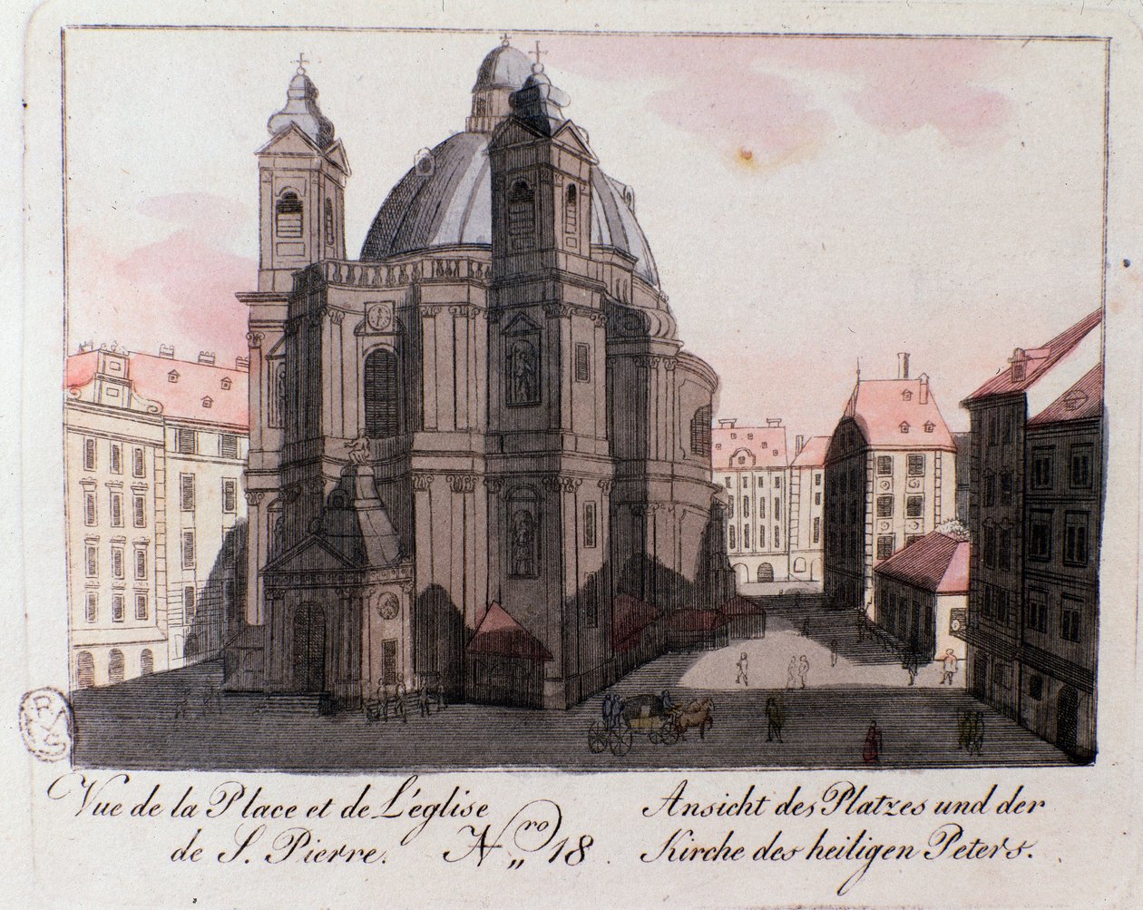 Ansicht des Petersplatzes in Wien, Österreich. von Unknown artist