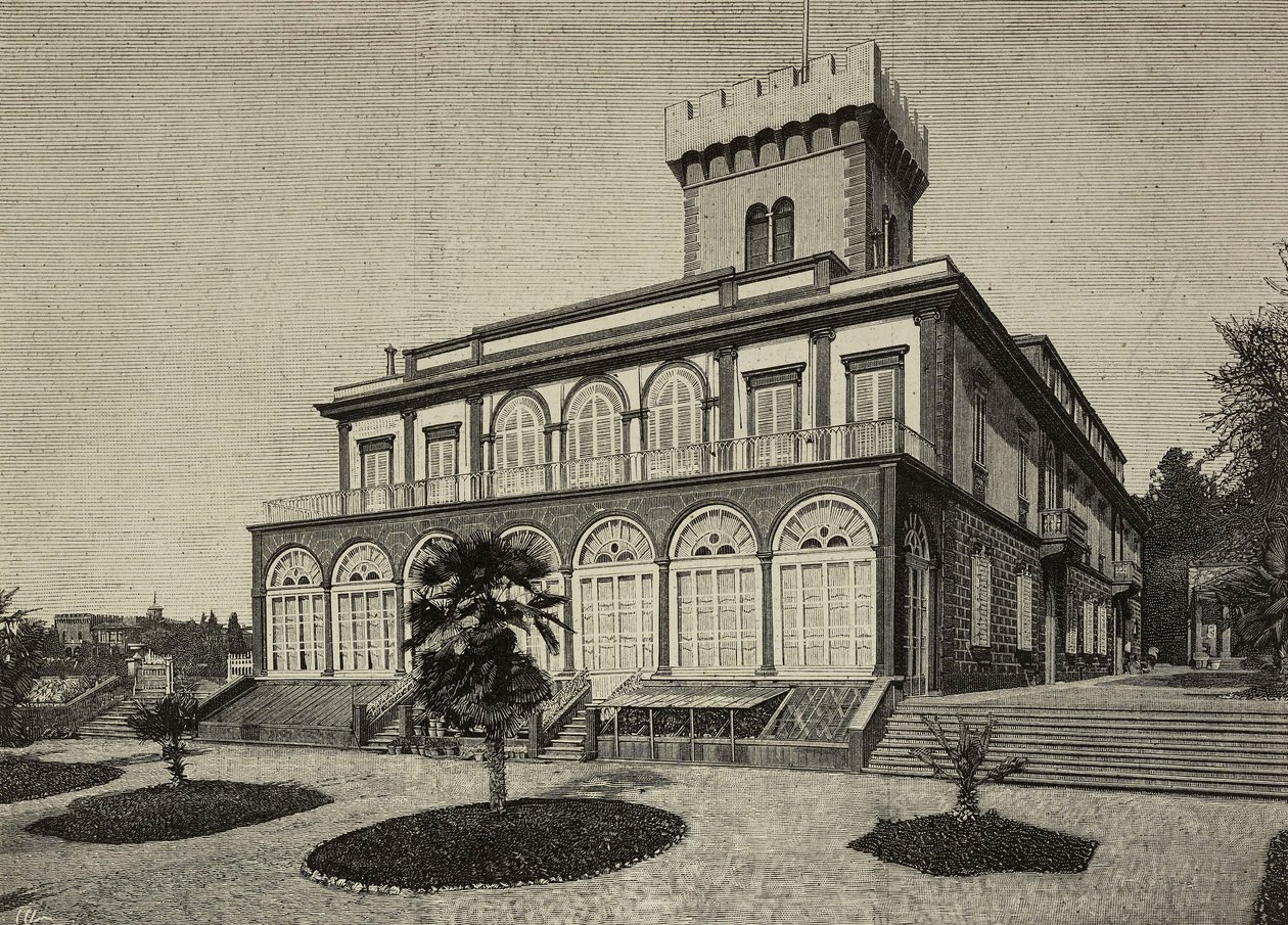Ansicht der Villa Fabbricotti, wo Königin Victoria (1819-1901) eine Zeit lang wohnte, Florenz, Italien, Gravur nach einem Foto von G Brogi aus L